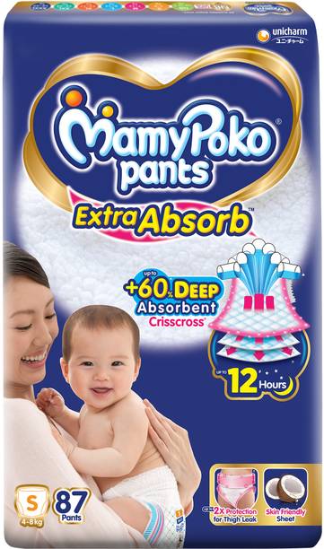 MamyPoko Pants Extra Absorb Baby Diapers, 4-8 kg - S
