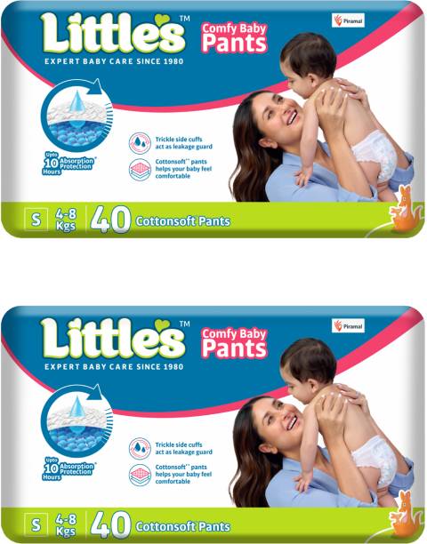 Little's Comfy Baby Pants Standard, Small 40 Count, 10 Hours Absorption Protection - S