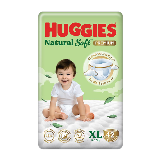 Huggies Natural Cloud Soft Premium Pant Diapers - XL