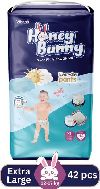 HONEY BUNNY Baby Diaper Pants with bubble top sheet| Extra Soft | 12 Hour protection - XL