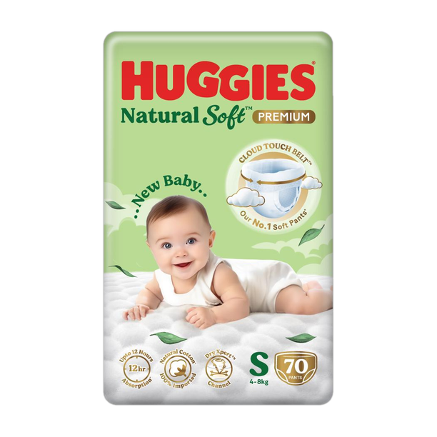 Huggies Natural Cloud Soft Premium Pant Diapers - S