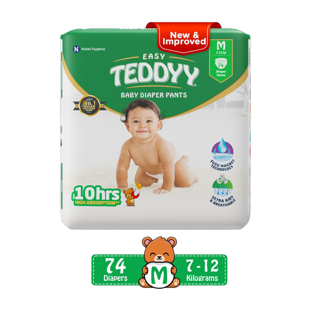 TEDDYY Easy Diaper Pants with Rash Protection and 3x Faster absorption Technology - M