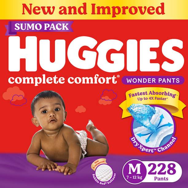 Huggies Complete Comfort Wonder Pants, India's Fastest Absorbing Diaper | - M