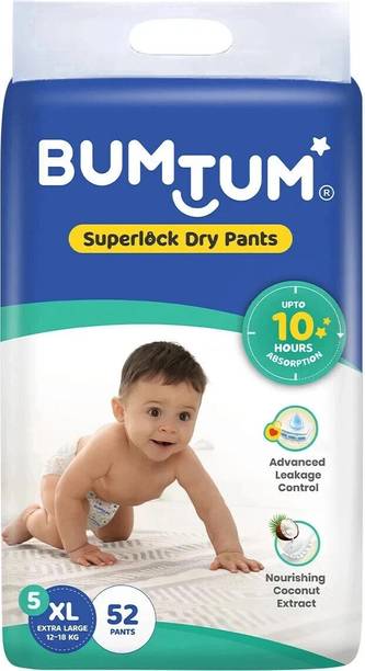 BUMTUM Superlock Diapers Pants with Superlock Gel Technology |Coconut Extracts - XL