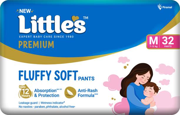 Little's Comfy Baby Pants Diapers with Wetness Indicator and 12 hours Absorption | Medium - M