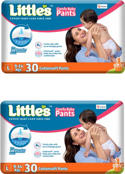 Little's Comfy Baby Pants, Standard, Large, 30 Count With 10 Hours Absorption Protection - L