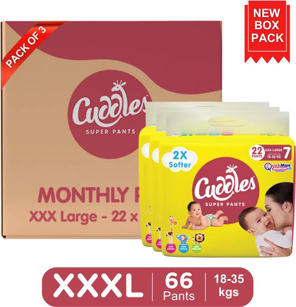 Cuddles - Super Pants Style Diaper combo pack (22*3) - XXXL