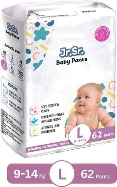 Jr. Sr. Baby Diaper Pants with Advanced Leak Protection | Soft & Comfortable | Pack of 1 - L