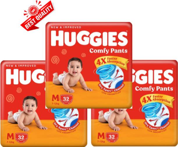 Huggies Premium Baby Diaper Pants (7-12 kgs) Pack Of 3 Pants Pant Diapers - M
