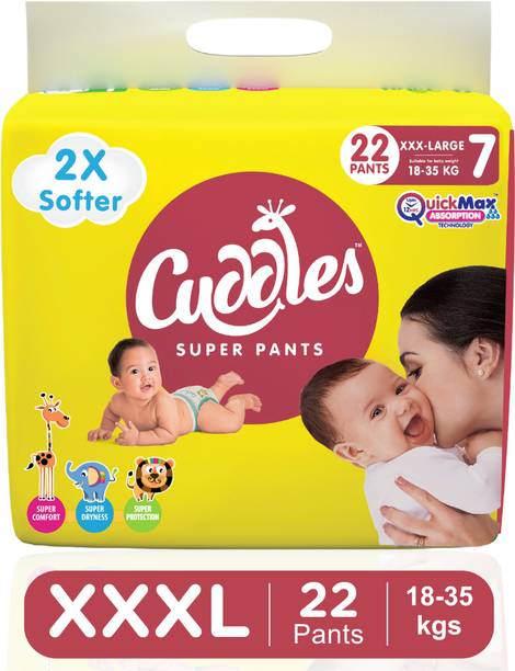 Cuddles - Super Pants Baby Diaper 2X Softer Super Dry Comfort Quick Max Absorption Upto 12 Hrs - XXXL