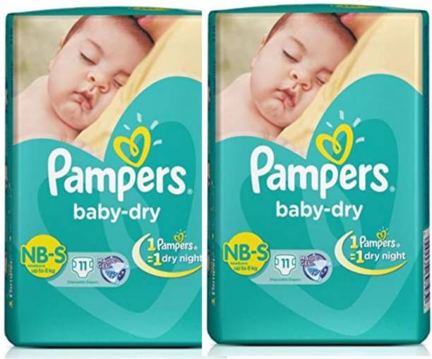 Pampers Baby dry diaper Nbs 11+11 PACK OF 2 - New Born