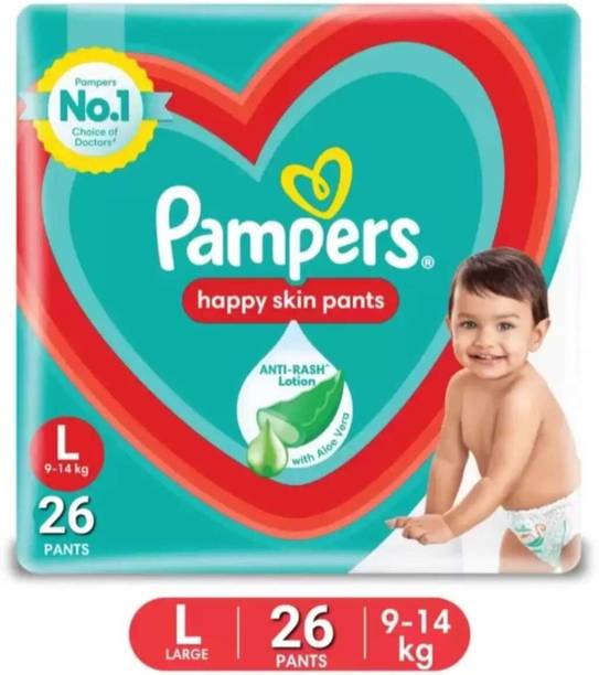 Pampers Happy Skin Pants With Anti Rash Lotion- Value Pack Pant Diapers - L