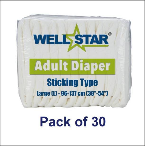 Wellstar Adult Diapers (Large) - Pack of 30 Pieces Adult Diapers - L