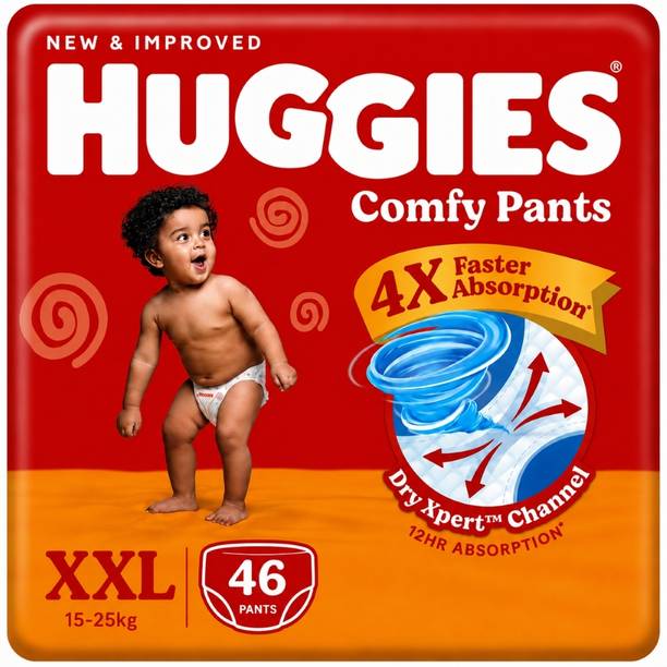 Huggies Comfy Pants Baby(15-25) Diaper Pants, Double Extra Large (XXL) Pant Diapers - XXL