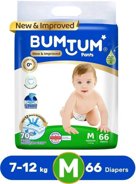 BUMTUM Baby Diaper Pants with Leakage Protection -7 to 12 Kg - M
