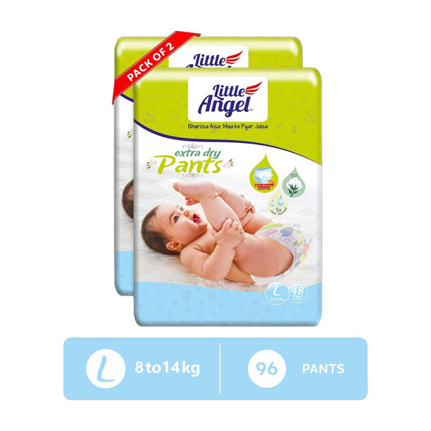 Little Angel Baby Diaper Pants (2 x 48 Pcs) Pant Diapers - L