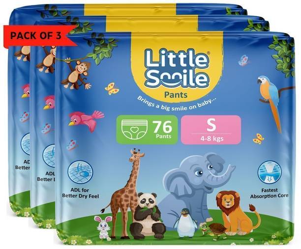 Little Smile Better Dry Feel Baby Diaper Pants | Small | Pack of 3 | - S