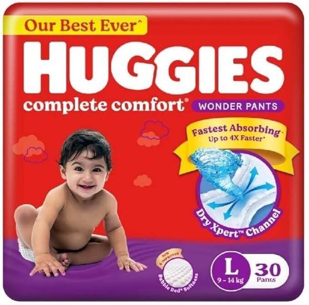 Huggies Complete Comfort Wonder Pant Baby Diaper - L (30 Pieces) Pant Diapers - L