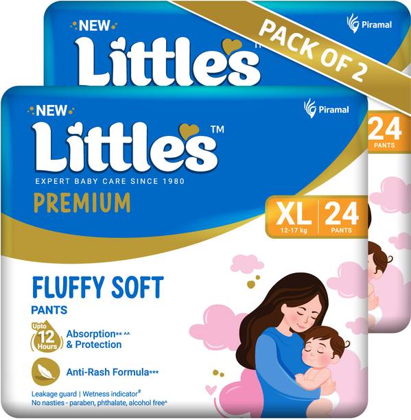 Little's Comfy Baby Pants Diapers with Wetness Indicator and 12 hours Absorption | Extra Large - XL