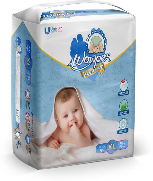 Wowper Baby Premium Diapers | up to 12 hrs Absorption | 14-17 Kg | Soft & Comfortable - XL