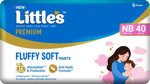 Little's Comfy Baby Pants Diapers with Wetness Indicator and 12 hours Absorption | - New Born
