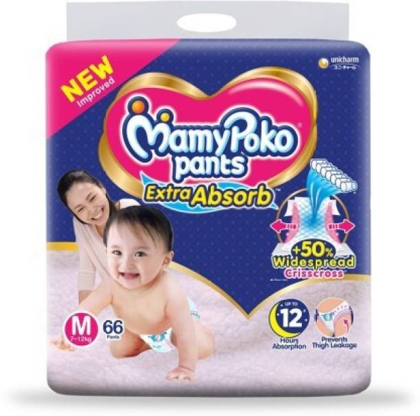 MamyPoko Pants Extra Absorb Diapers, Medium (7-12 Kg), Pack of 1 - M