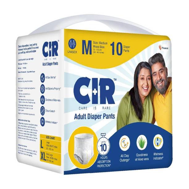 CIR 10 hr Absorption Protection with Wetness Indicator Odour Control Pant Adult Diapers - M