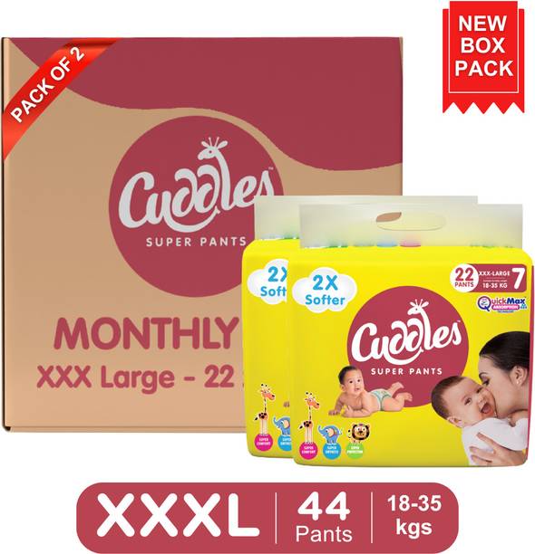 Cuddles - Super Pants Baby Diaper 2X Softer Super Dry Comfort Quick Max Absorption Upto 12 Hrs Pant Diapers - XXXL