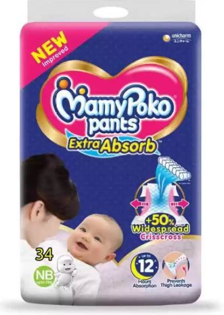 MamyPoko Pants Extra Absorb Size NB - 34 Diapers - New Born