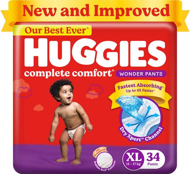 Huggies Complete Comfort Wonder Pants, India's Fastest Absorbing Diaper | - XL