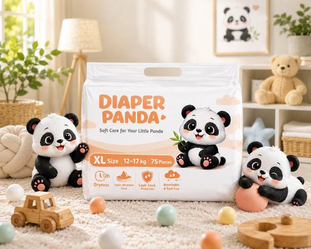 DIAPER PANDA Cloud Soft Premium Baby Diapers with Overnight Protection Leak Lock - XL