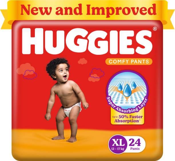 Huggies Comfy Baby Diaper Pants, Upto 50% Faster Absorption - XL