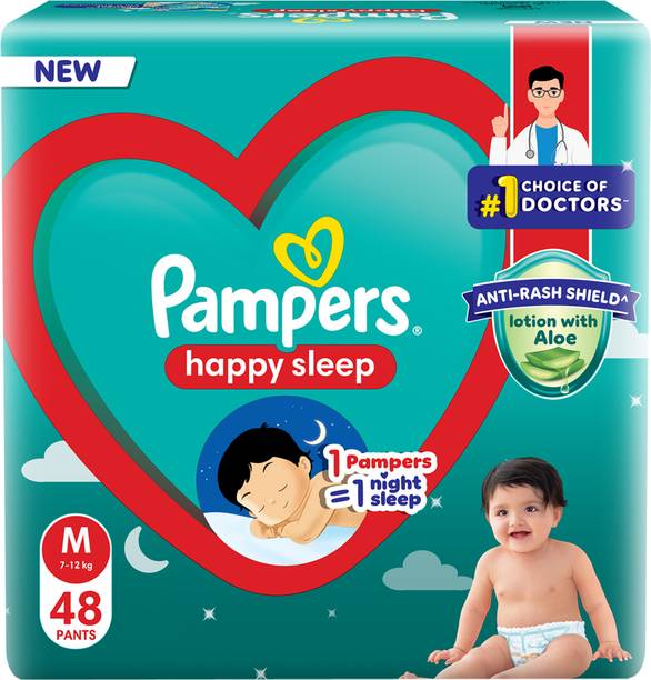 Pampers Happy Sleep Pant Style, 1 Night Sleep, with Anti Rash Shield, 7-12 Kg - M