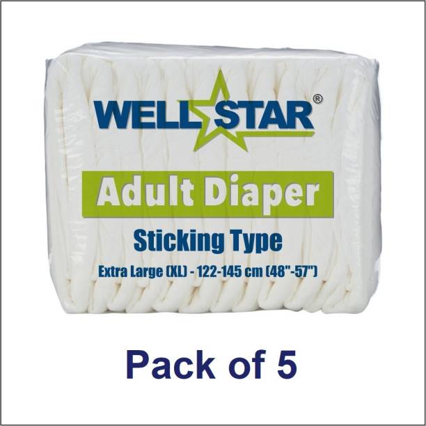 Wellstar Adult Diapers (Extra Large) - Pack of 5 Pieces Adult Diapers - XL