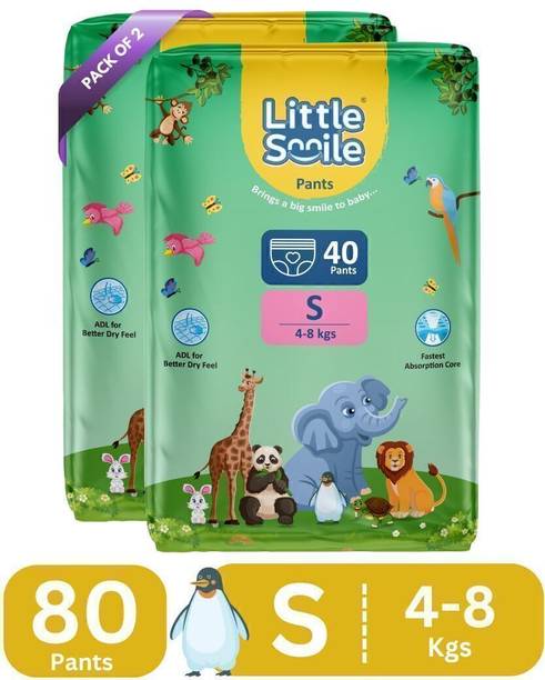 Little Smile Better Dry Feel Baby Diaper Pants | Pack of 2 - S