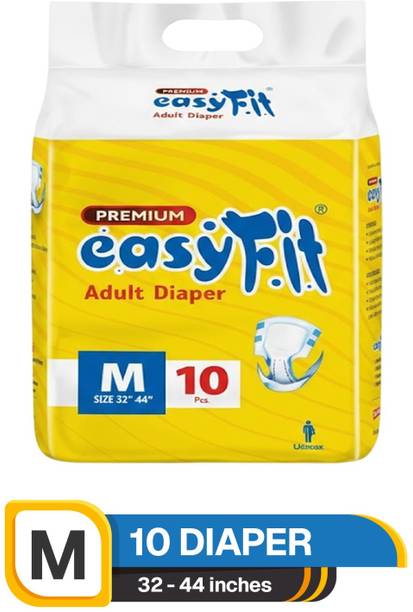 easyFit Adult Diaper Tape Style|Waist 32-44 inch|Unisex | Leak Proof | Wetness Indicator - M