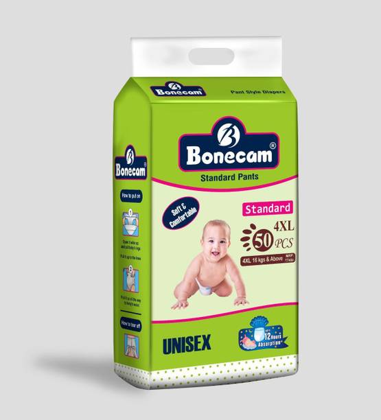 Bonecam Standard Pants 4XL Diapers – Soft & Comfortable, 50 Pcs (Unisex) 20 to 25 kg - XXXL
