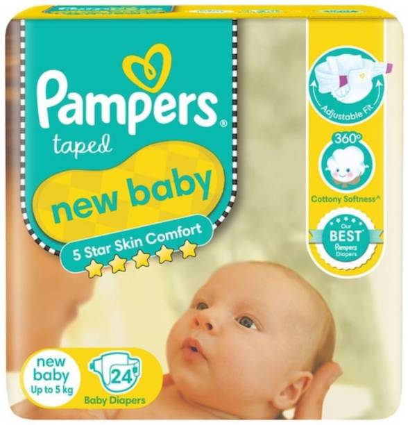 Pampers ACTIVE BABY TAPED DIAPER PANTS NB NEW BORN PACK OF 1 - New Born