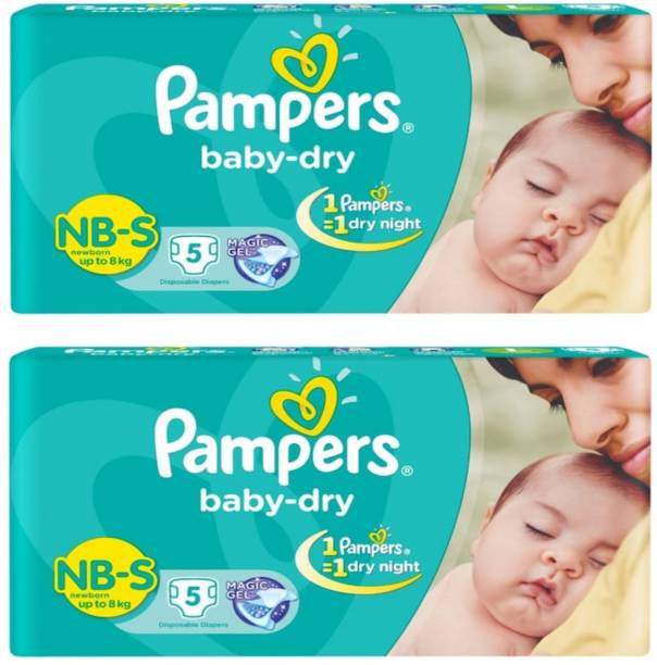 Pampers Baby dry diaper NBS nbs 5+5 PACK OF 2 - New Bor...