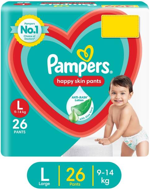 Pampers Happy Skin Pants, With Anti Rash Lotion - Value Pack - L