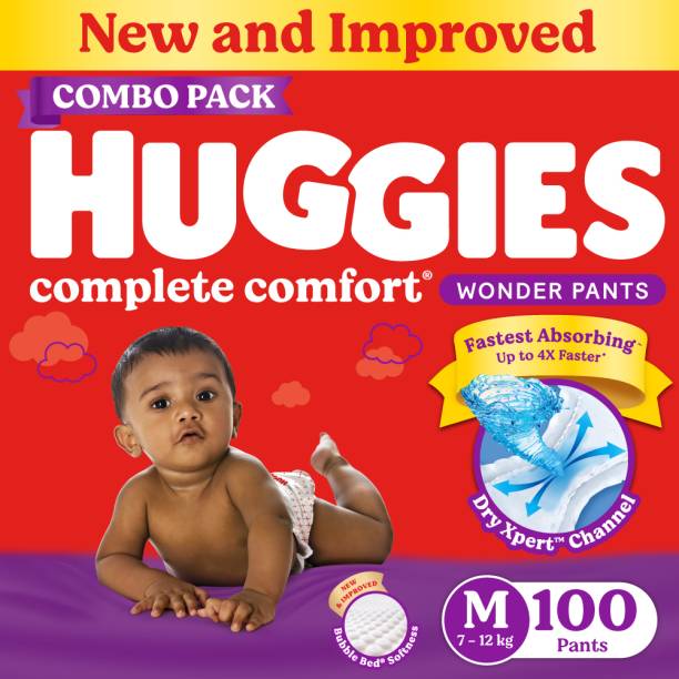 Huggies Complete Comfort Wonder Pants, India's Fastest Absorbing Diaper | - M
