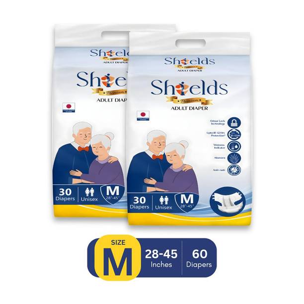 Shields Premium Tape Style | Pack of 2 | Adult Diapers - M