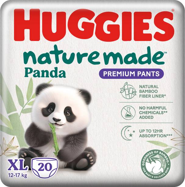 Huggies Naturemade Panda Premium diaper Pants XL 20 (12-17kg) Pant Diapers - XL