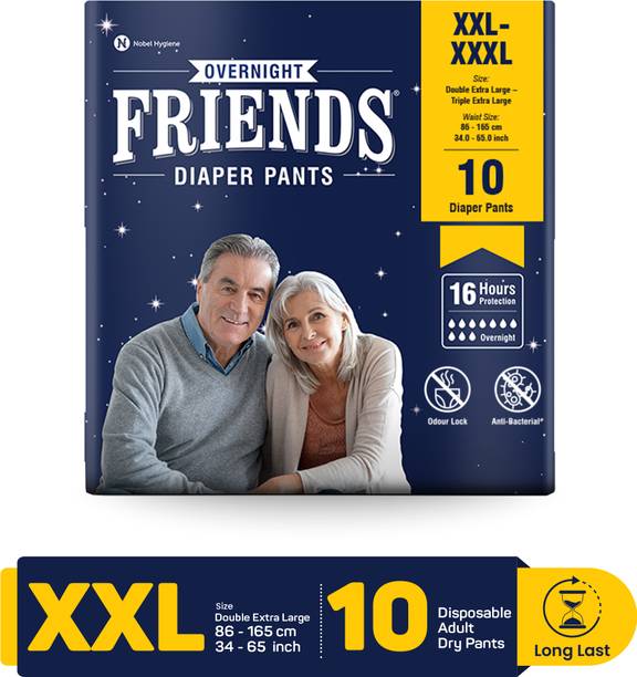FRIENDS Overnight with odour lock and Anti-Bacterial Absorbent Core Adult Pant Diapers - XXL - XXXL