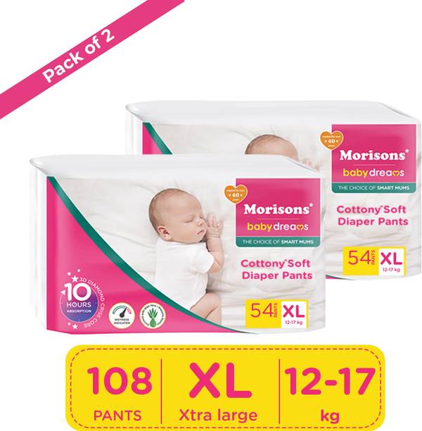 Morisons Baby Dreams Cottony Soft Diaper Pants - XL