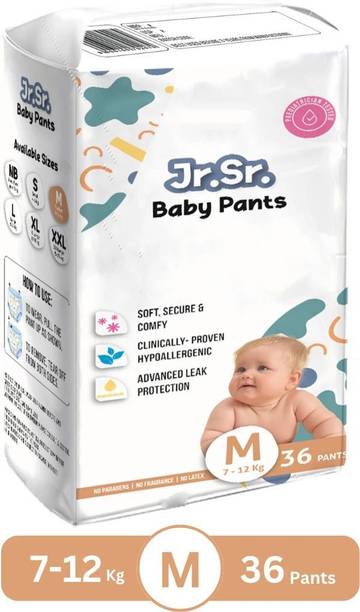 Jr. Sr. Baby Diaper Pants with Advanced Leak Protection | Soft & Comfortable | Pack of 1 - M