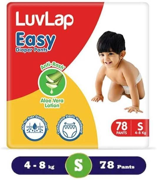 LuvLap Easy Diaper Pants Small 78 for babies upto 4-8Kg 360° fit for better cove