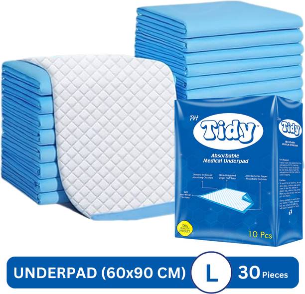 PH TIDY Disposable, Soft and Super Absorbent Underpads | (60x90 CM) | Pack of 3 | Adult Diapers - L