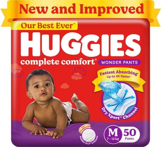 Huggies Complete Comfort Wonder Pants, India's Fastest Absorbing Diaper | - M