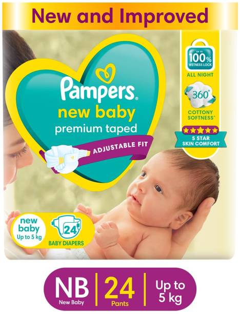 Pampers Active Baby Taped Diapers with Adjustable Fit - New Born